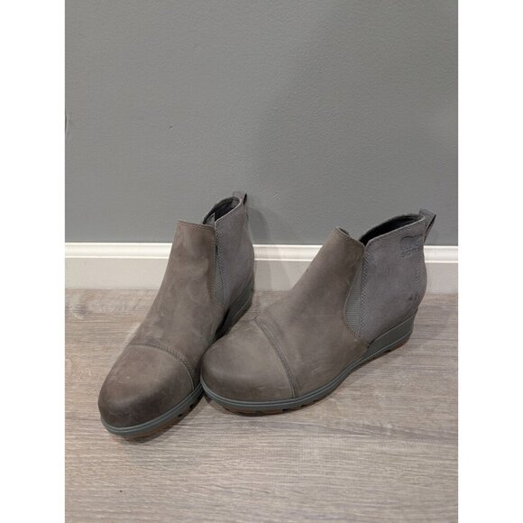 Sorel Women's Evie Bootie Pull-On Gray Ankle Boots for Ladies Quarry/Gum Sz 8.5 - Picture 1 of 16